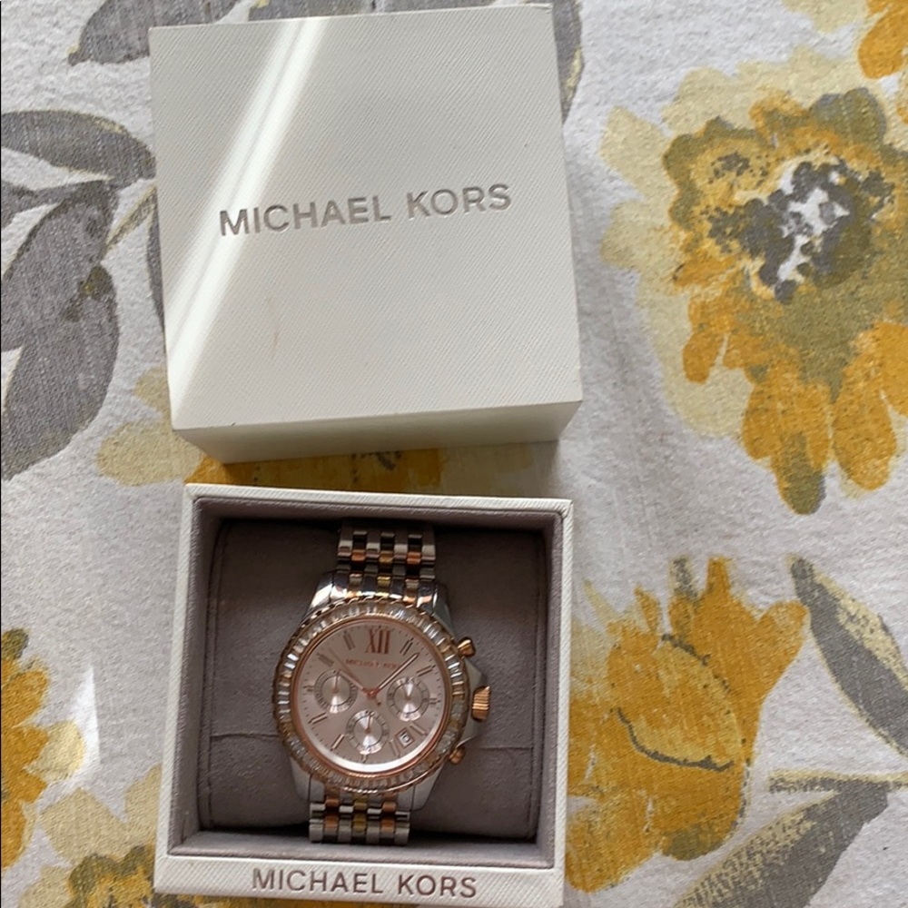 Michael Kors rhinestone bezel watch